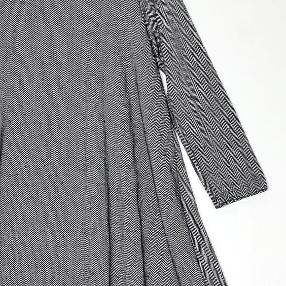 Anthropologie Puella Savant Swing Shift Dress Herringbone Elbow Patch Gray Small - Picture 6 of 10
